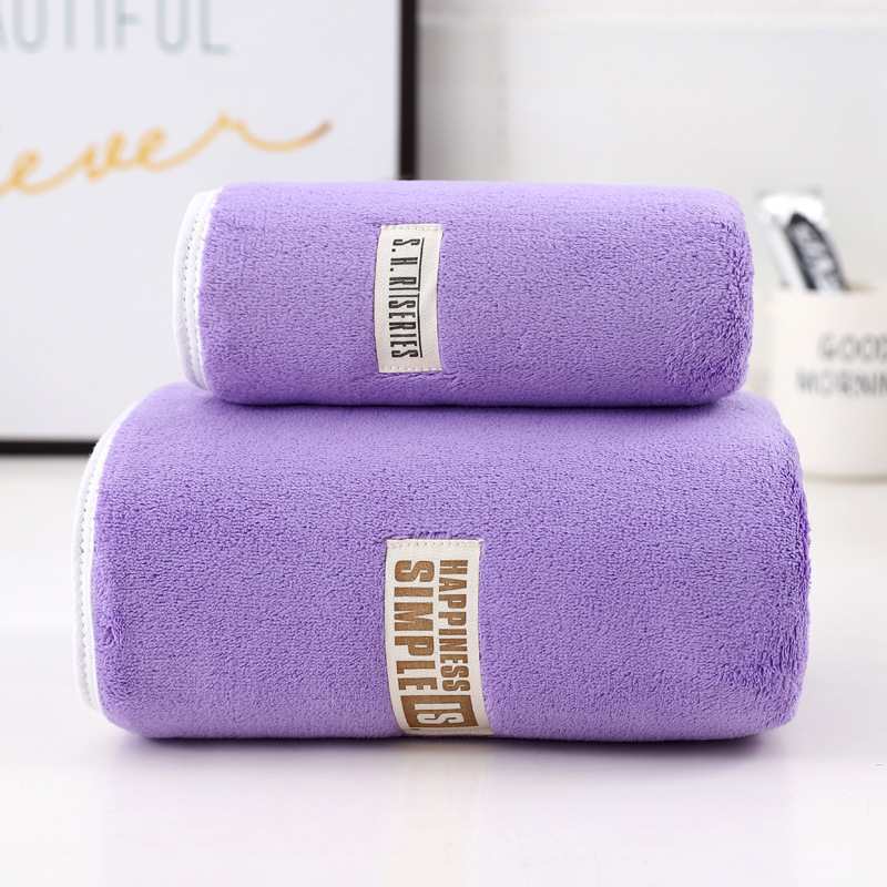 Coral fleece bath towel, pure cotton sweat cloth edge, labeled cover towel, super absorbent detail image 2