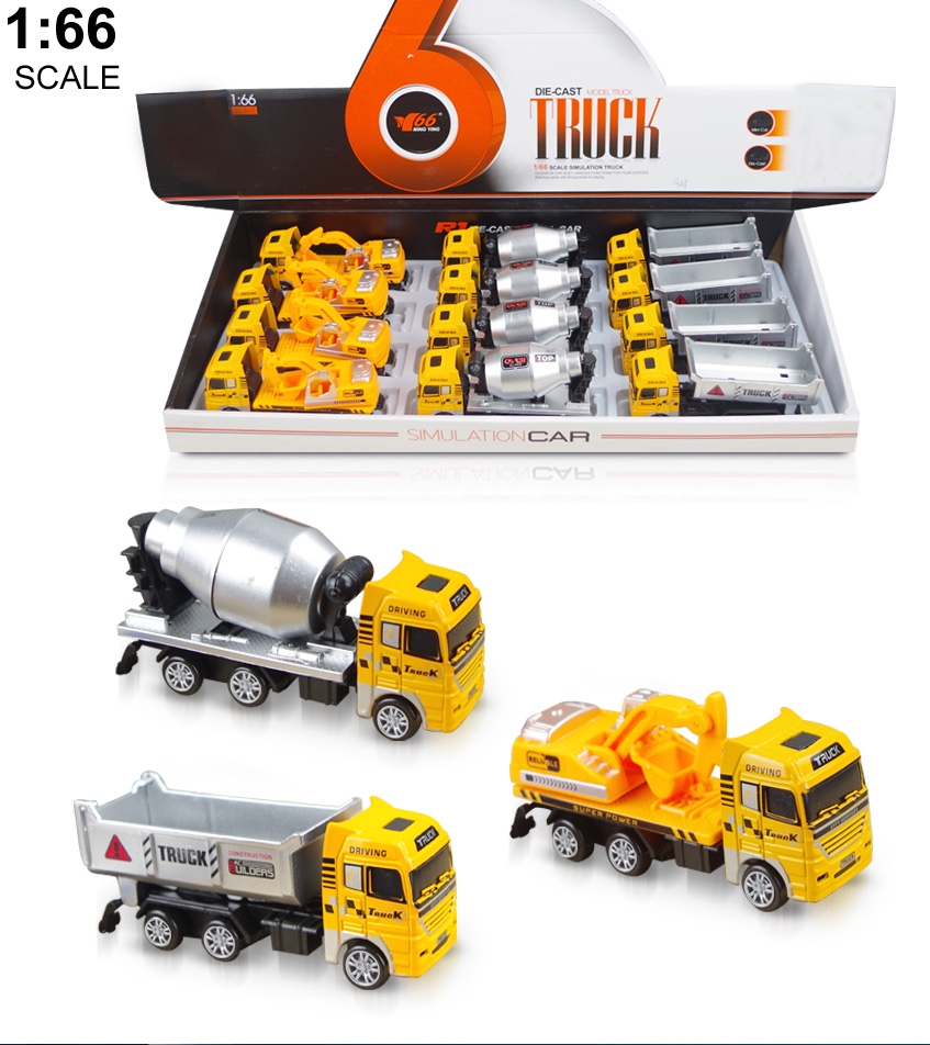 Alloy engineering car 1:66 tres función de inercia taobao venta caliente niños juguetes ventana abierta caja de color details Picture