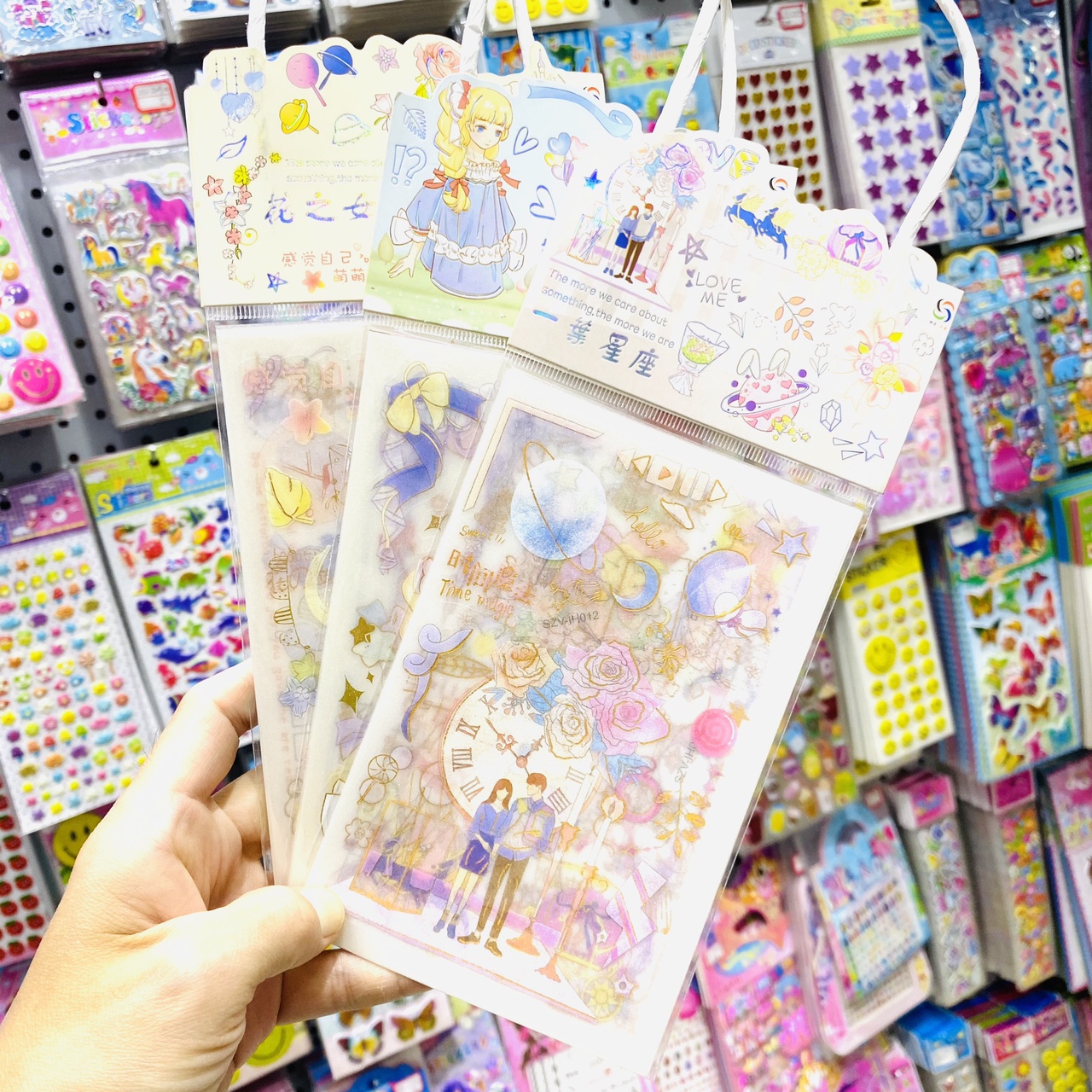 Hand-held boy cartoon constellation frosted planner stickers