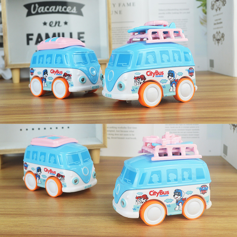 Dibujos animados q versión alloy bus model juguetes para niños alloy car mod huecos sonido y luz autobús de viaje autobús público detail image 2