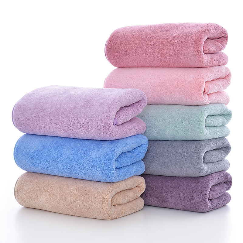 Japanese-style coral fleece absorbent bath towel thickened couple's towel gift given, 70*140cm detail image 19