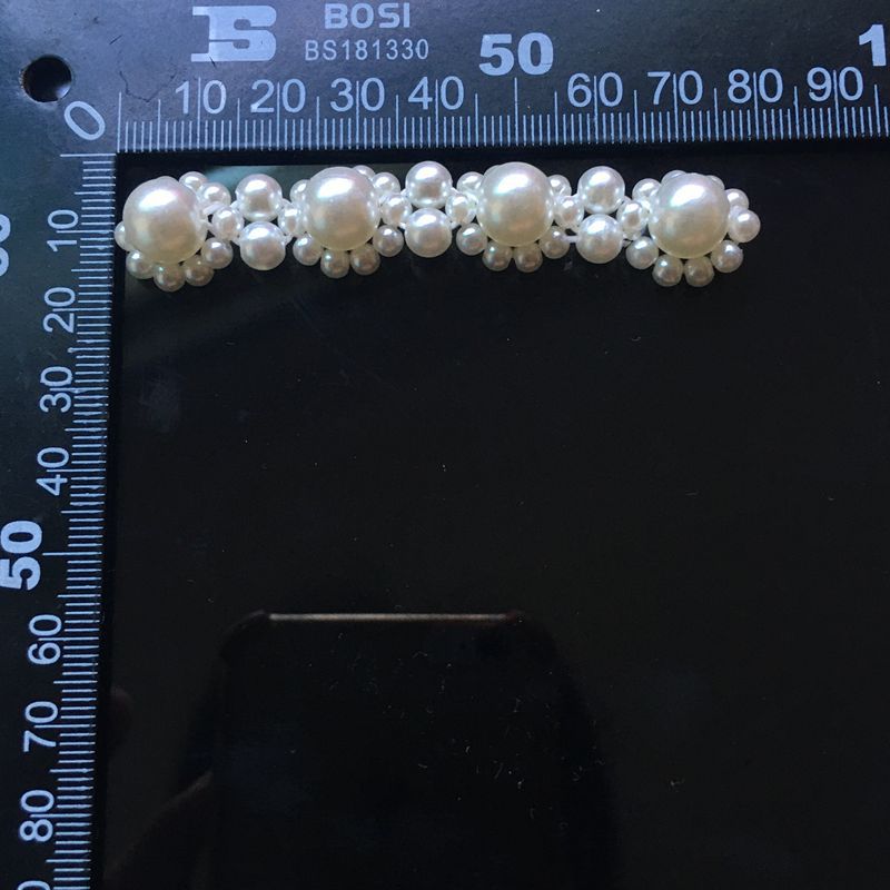 新款珍珠四朵花冬季袜子长筒袜鞋帽DIY装饰手工钉珠串珠饰品配件 微弹性详情3