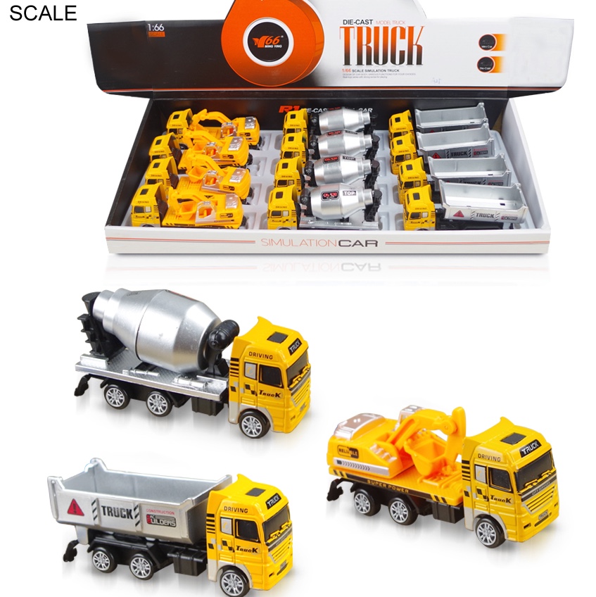 Alloy engineering car 1:66 tres función de inercia taobao venta caliente niños juguetes ventana abierta caja de color
