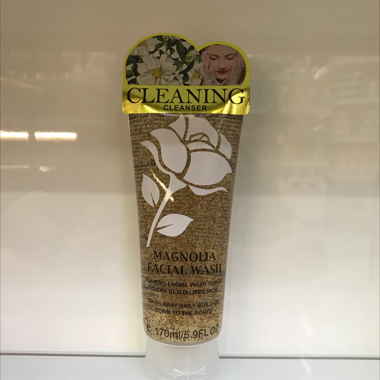 Floral facial cleanser.