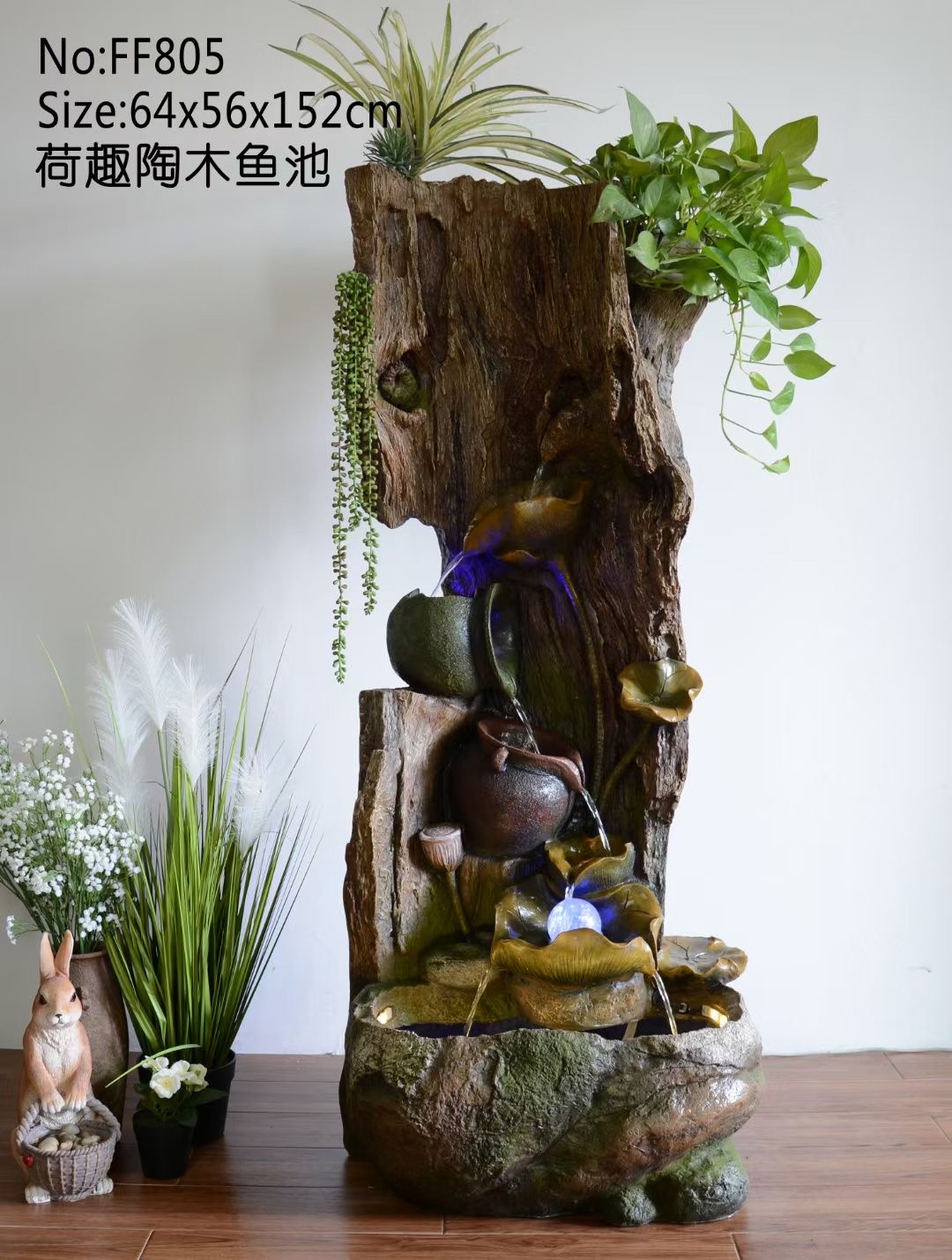 诸葛工艺庭院流水摆件阳台鱼池造景顶楼花园装饰布置景观鱼缸喷泉雾化加湿器爆款7279-286详情4