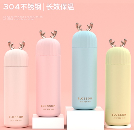 厂家直销新款条纹鹿保温杯L-8081-400ml详情图1