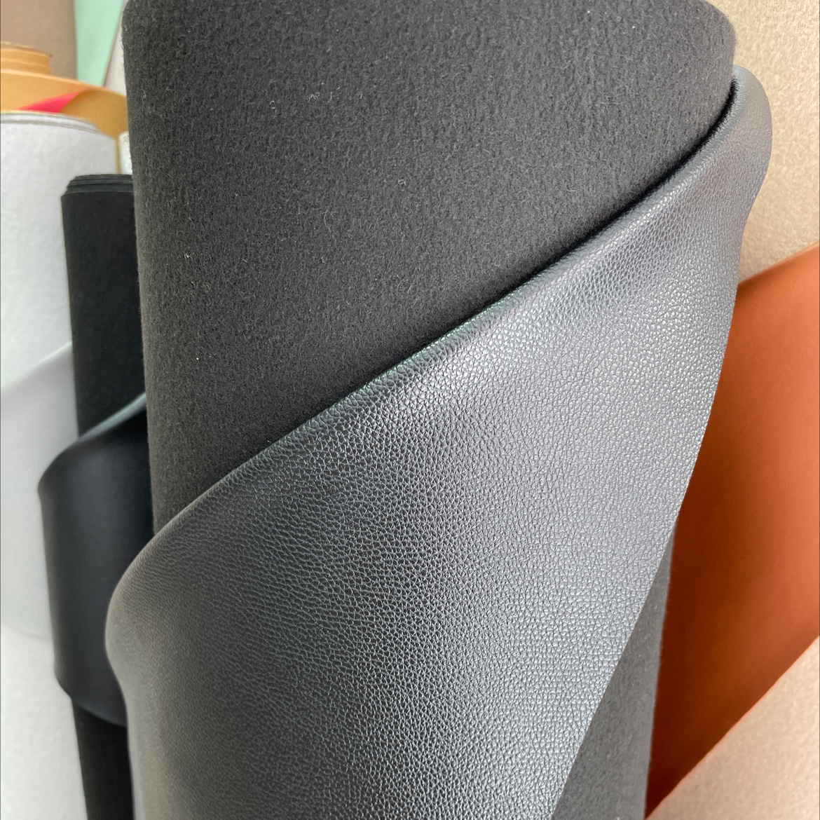 Mini lychee leather fabric, leather bags, sofa belts, soft furnishings, stationery, black mnlz001 details Picture