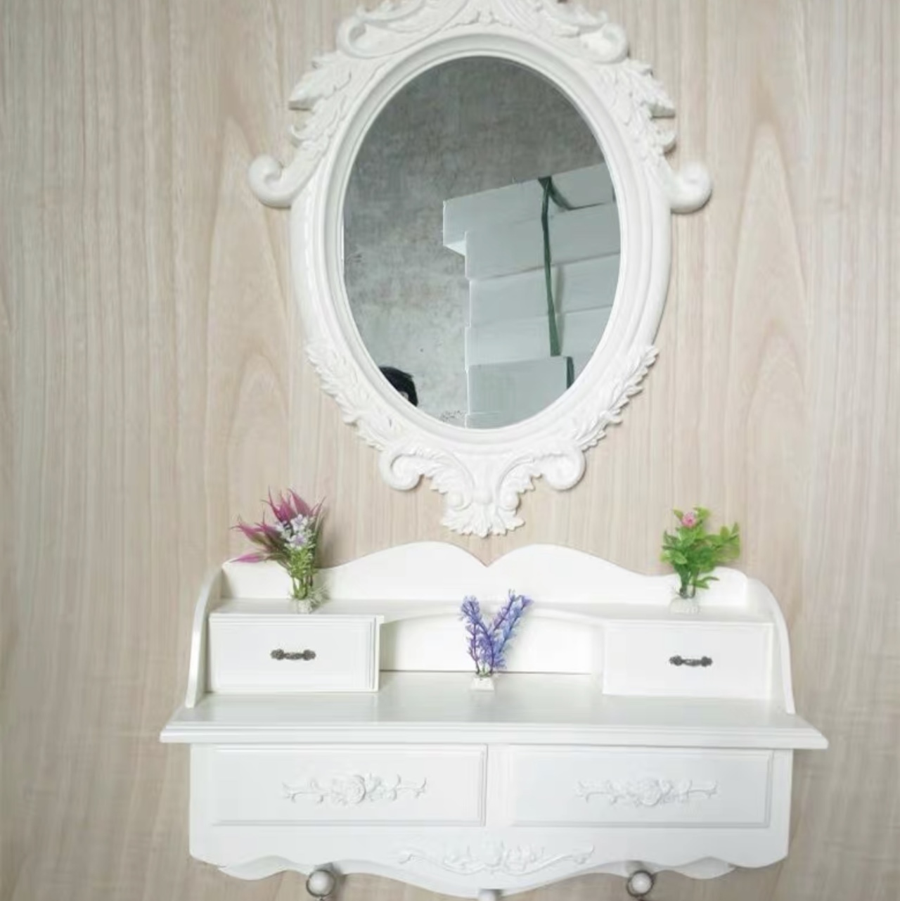 Modern and fashionable dressing table, bedroom storage box, Korean and European style room wall mirror, dressing table 5, Love Home craftsmanship 06