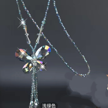 创意蝴蝶水晶项链百搭气质长款流苏项链，流行饰品项链女