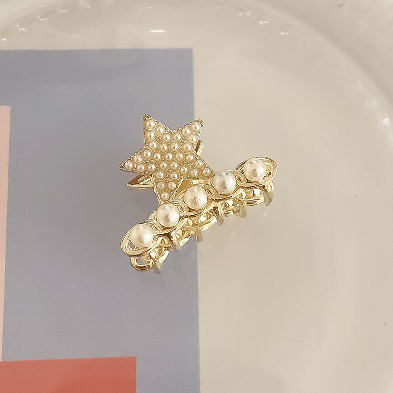 珍珠水钻金属抓夹星星猫耳朵发夹精致小号鲨鱼夹发卡韩版少女发饰 3