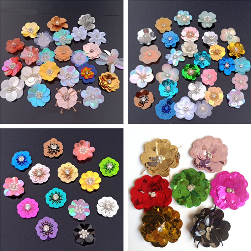 Hand-stitched beaded cloth, sequined flower shoes, hats, T-shirts, sequined decorative flowers, DIY accessories, accessories, patch stickers detail image 6