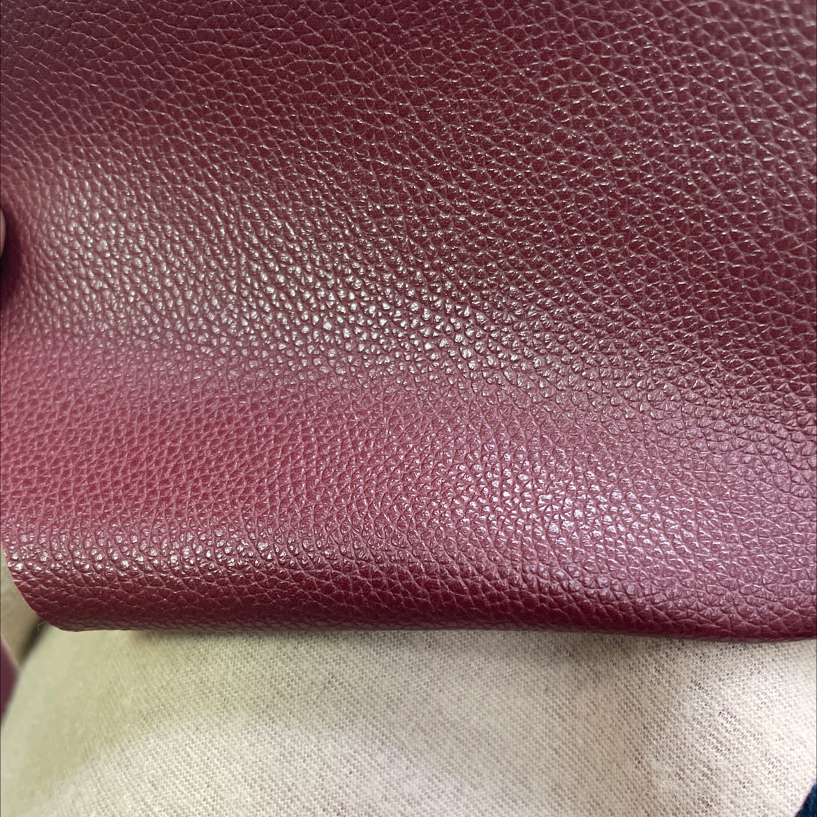 Mini lychee leather fabric, leather bags, sofa belts, soft furnishings, stationery, wine red mnlz010 Item Picture