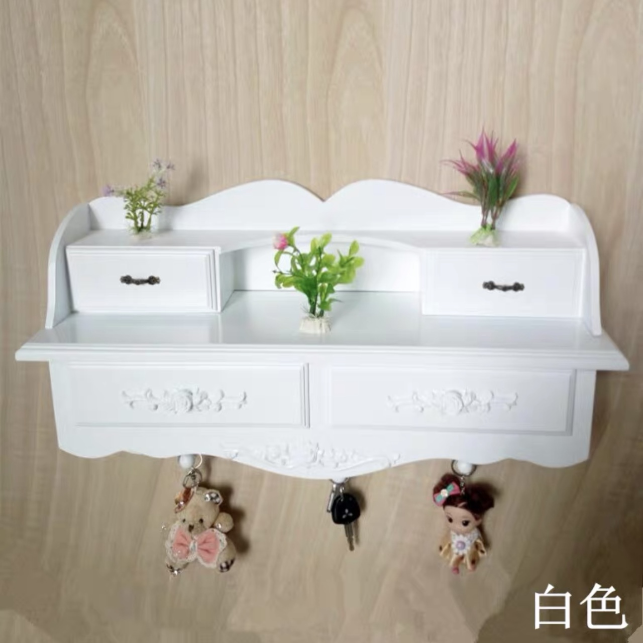 White modern and fashionable dressing table, bedroom storage box, Korean and European style room wall mirror, dressing table 8, Love Home craftsmanship 06