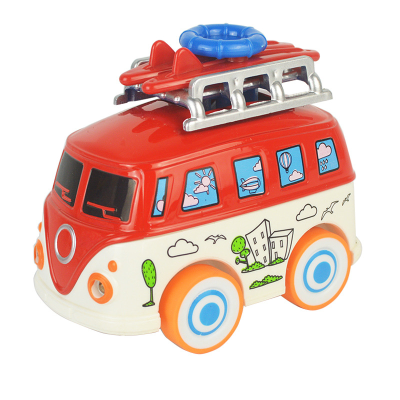 Dibujos animados q versión alloy bus model juguetes para niños alloy car mod huecos sonido y luz autobús de viaje autobús público Item Picture