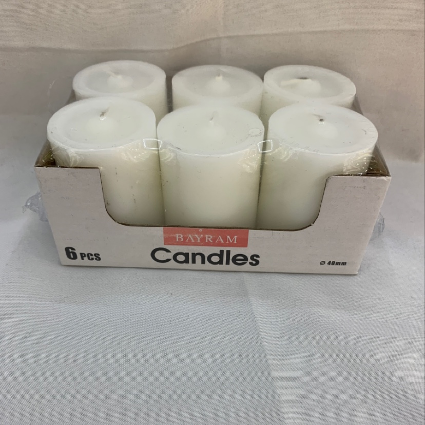 AT4065一6白色柱蜡无烟无味净化空气家居酒店吸烟除味蜡烛