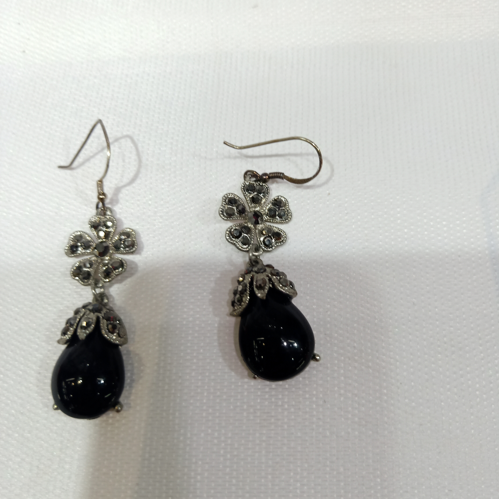 反泰银，银勾水晶耳环耳钉