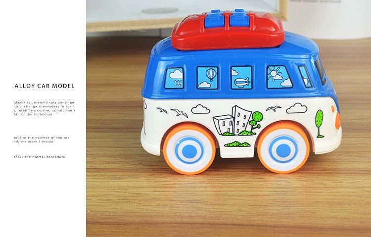 Dibujos animados q versión alloy bus model juguetes para niños alloy car mod huecos sonido y luz autobús de viaje autobús público detail image 12