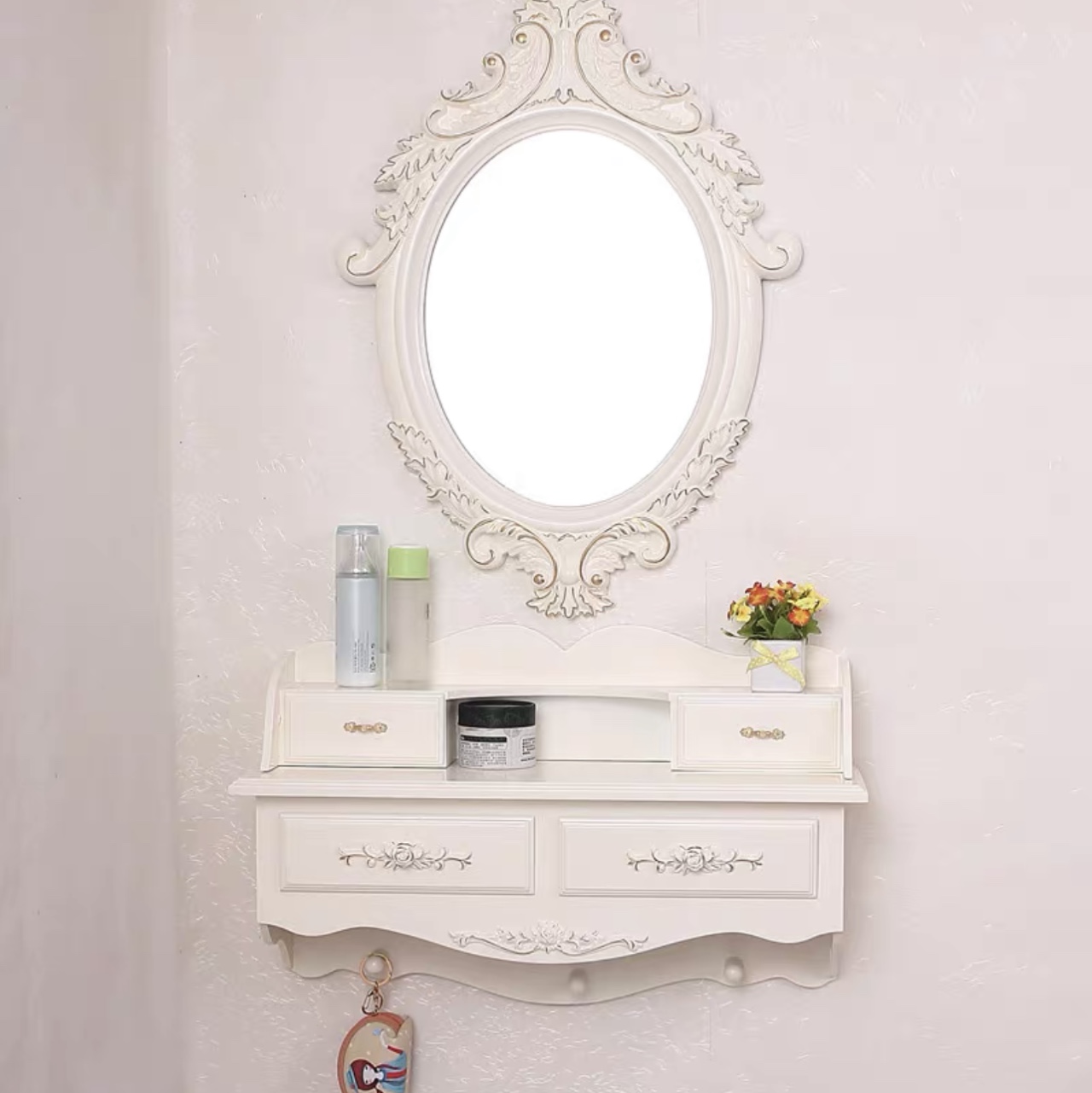 Modern and fashionable dressing table, bedroom storage box, Korean and European style room wall mirror, dressing table 4, Love Home Craftsmanship 06