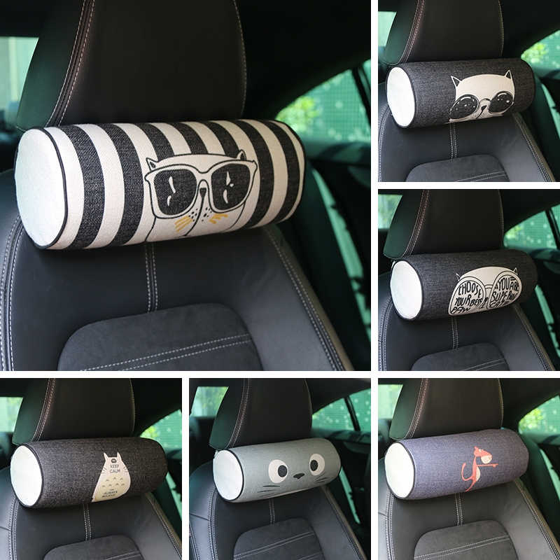 卡通猫汽车头枕护颈枕靠枕颈椎腰靠记忆棉四季通用装饰情侣女用品2