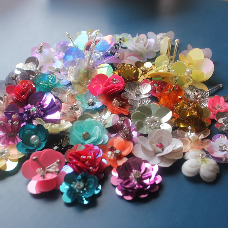 Hand-stitched beaded cloth, sequined flower shoes, hats, T-shirts, sequined decorative flowers, DIY accessories, accessories, patch stickers detail image 2