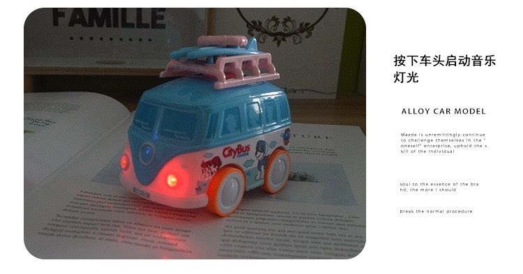 Dibujos animados q versión alloy bus model juguetes para niños alloy car mod huecos sonido y luz autobús de viaje autobús público detail image 6