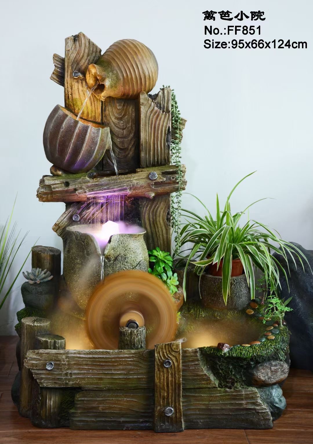 诸葛工艺庭院流水摆件阳台鱼池造景顶楼花园装饰布置景观鱼缸喷泉雾化加湿器爆款7279-290详情图3