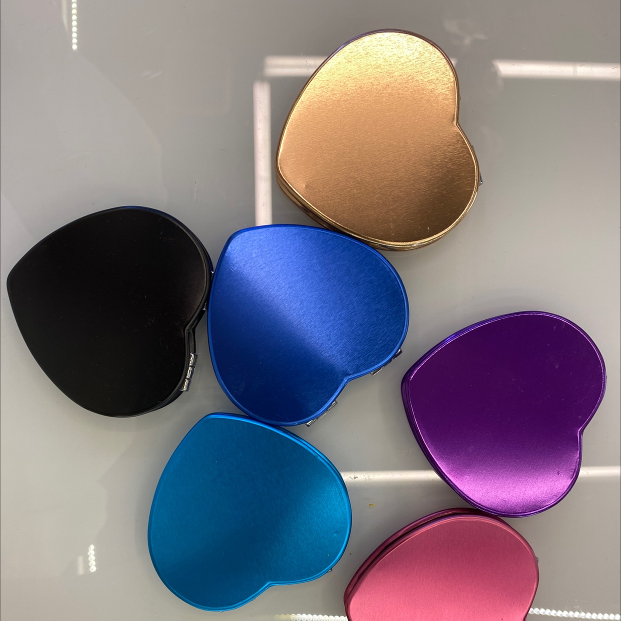 迪梦斯工艺品珠宝首饰盒镜子手工定制创意礼品镜子心形铝镜心形