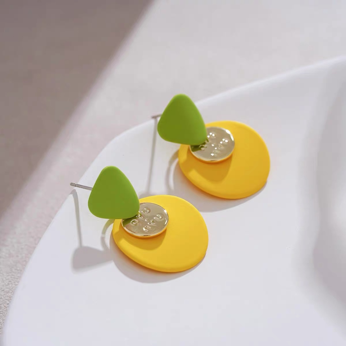 Summer frosted women's earrings with a unique and simple style, featuring new Jieya steel jewelry detail image 2