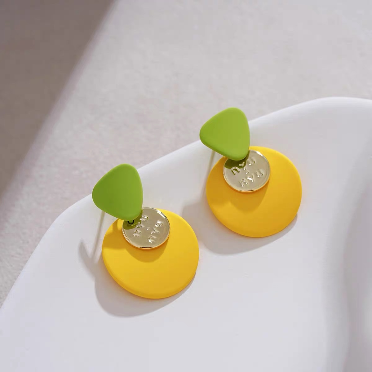 Summer frosted women's earrings with a unique and simple style, featuring new Jieya steel jewelry detail image 1