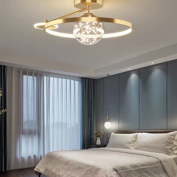 卧室灯简约现代家用主卧灯2021年新款北欧轻奢满天星房间吸顶灯图