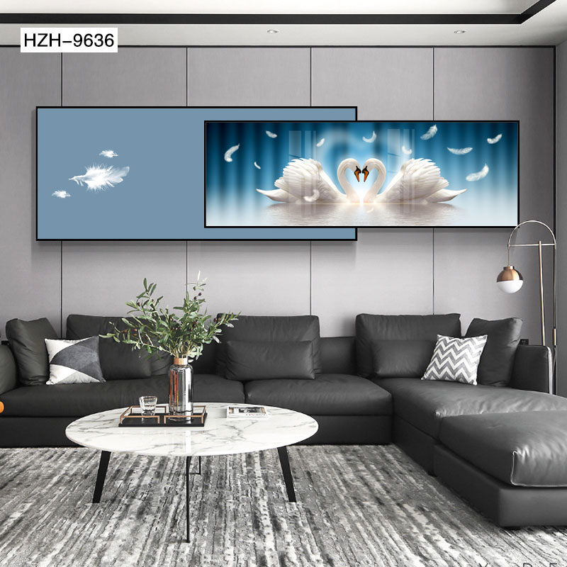 新叠加画房间装饰画现代简约卧室床头挂画横版酒店宾馆背景墙壁画详情图7