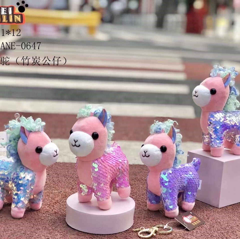 4 "explosivo estilo alpaca llavero colgante peluche juguete poliéster 1