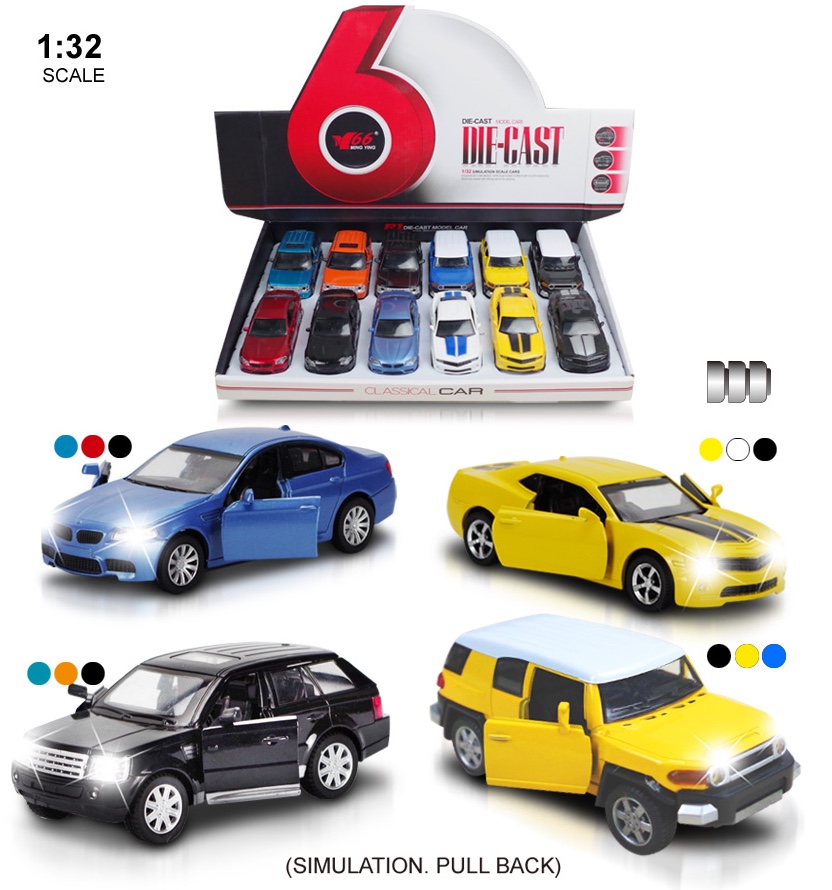 1:36 alloy simulation rebound door opening car (with lights and music) 4 models, each in 3 colors mixed details Picture