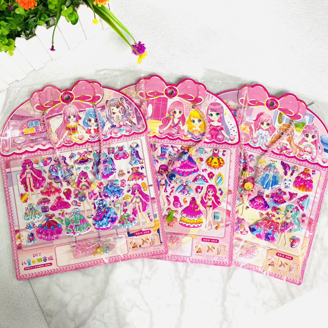 儿童精美项链手链串珠套装