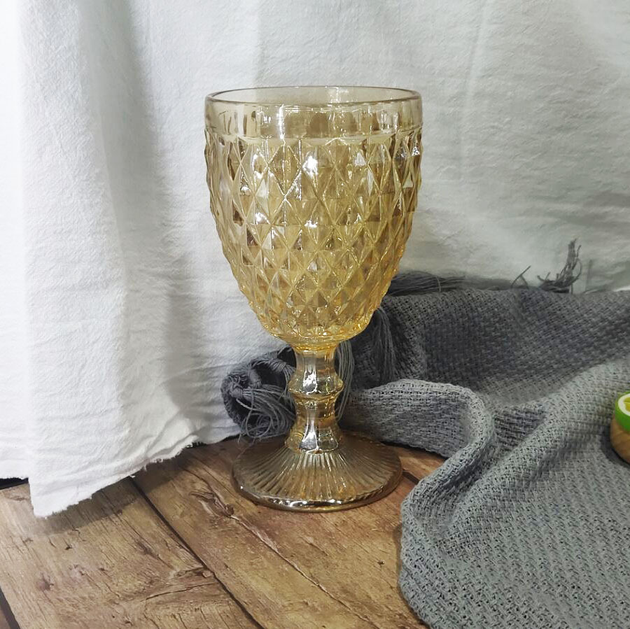 厂家直销创意高端欧式复古浮雕玻璃杯，红酒杯，果汁杯彩色高脚杯详情14