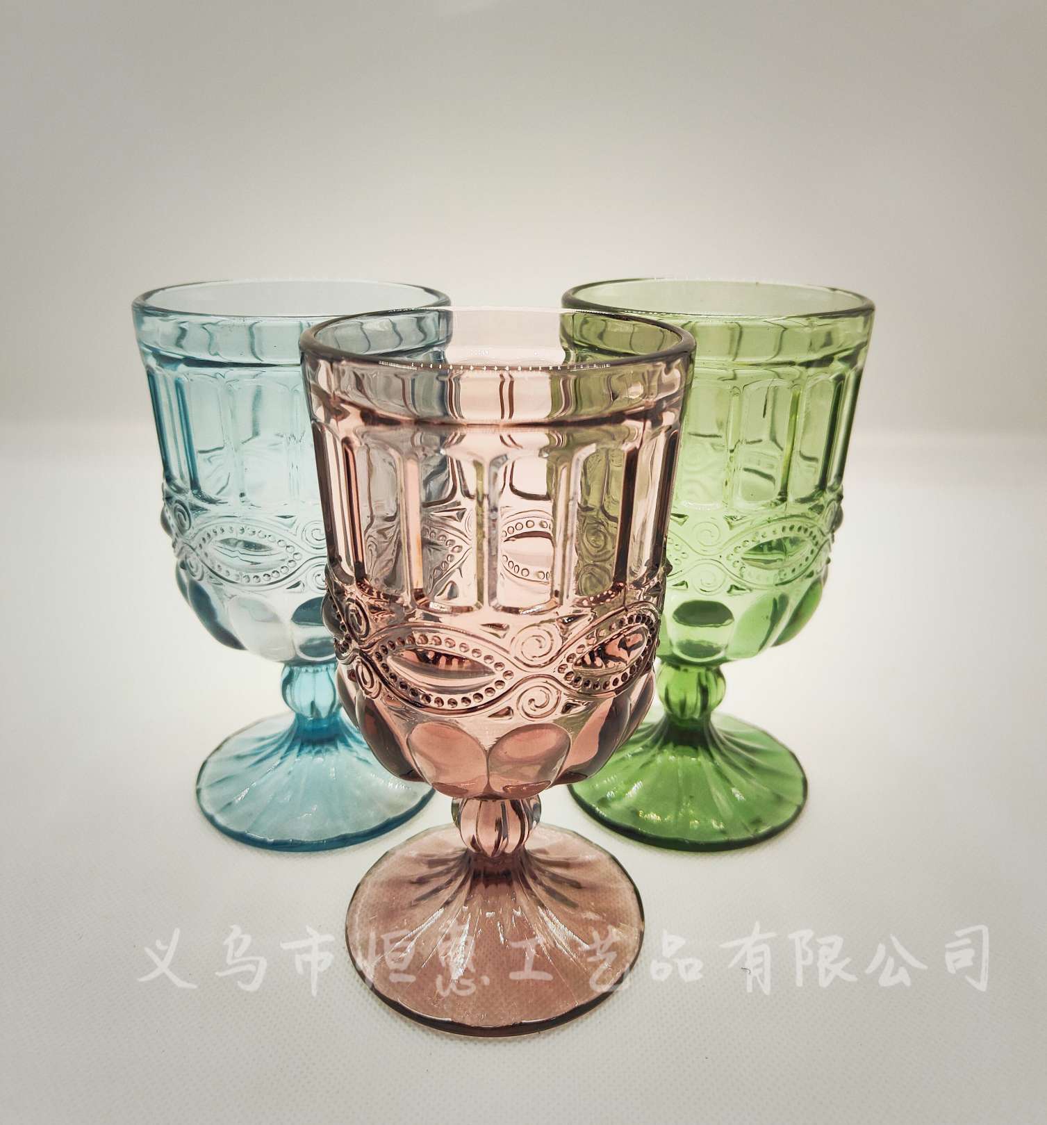 European Elegant Vintage Relief Glass Red Wine Glass Creative Wine Glass Home Thickened Juice Drink Cup Specification drawing