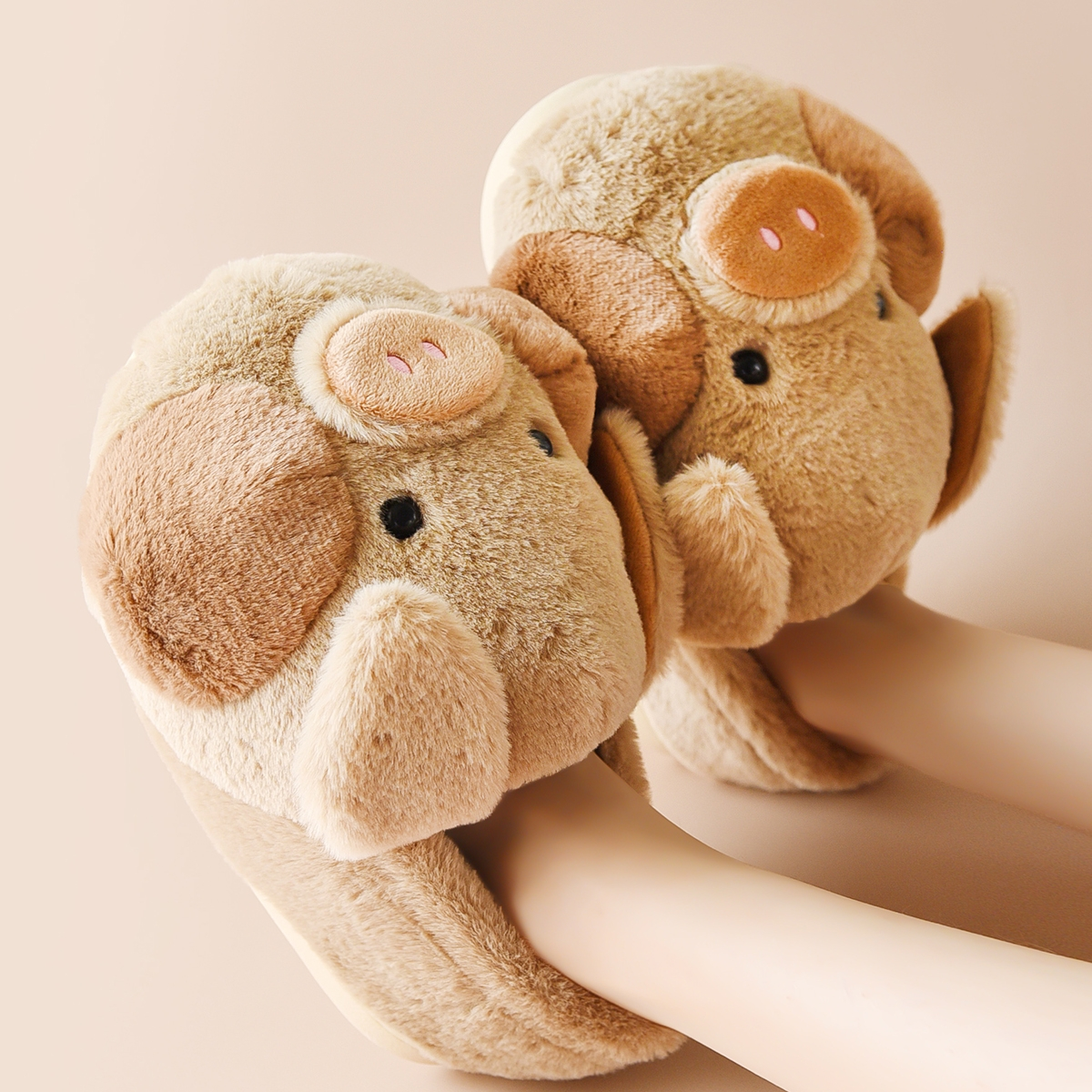 Plush toy cotton slippers women's bag and new autumn and winter soft-soled warm home anti-slip plush postpartum care 6476