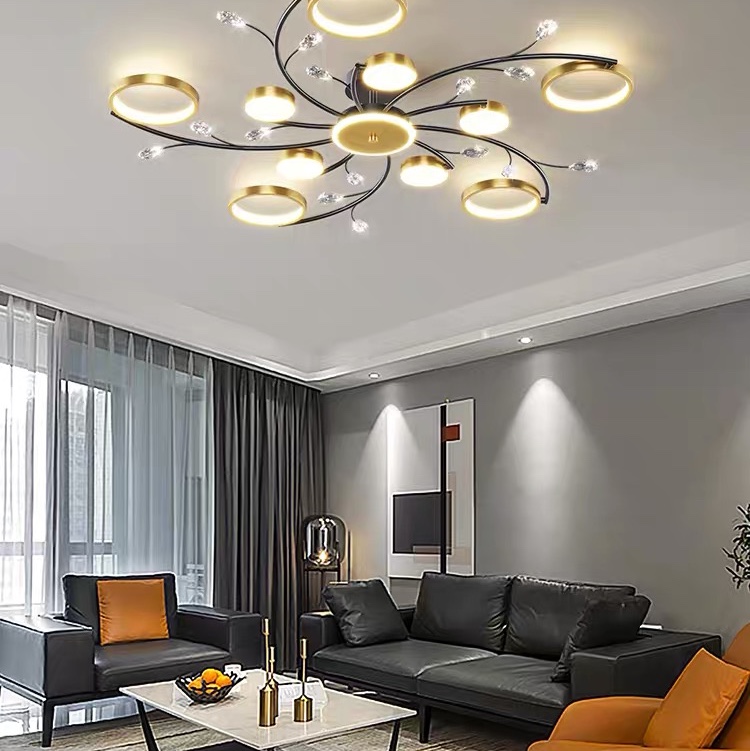 The living room chandelier is a modern, simple and elegant Nordic style. The bedroom lighting fixtures are a full-house package of 2021 new styles