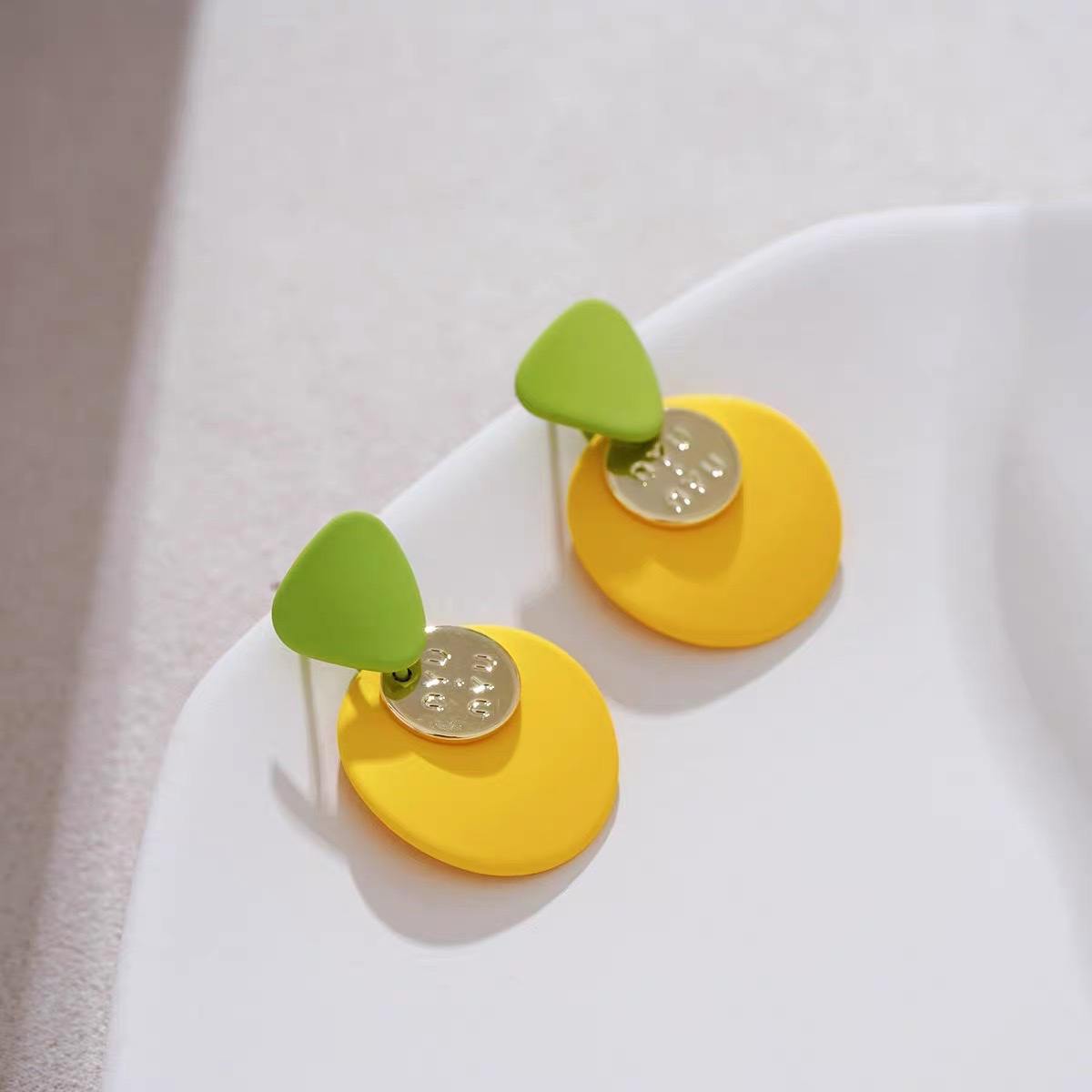 Summer frosted women's earrings with a unique and simple style, featuring new Jieya steel jewelry Application Scenario
