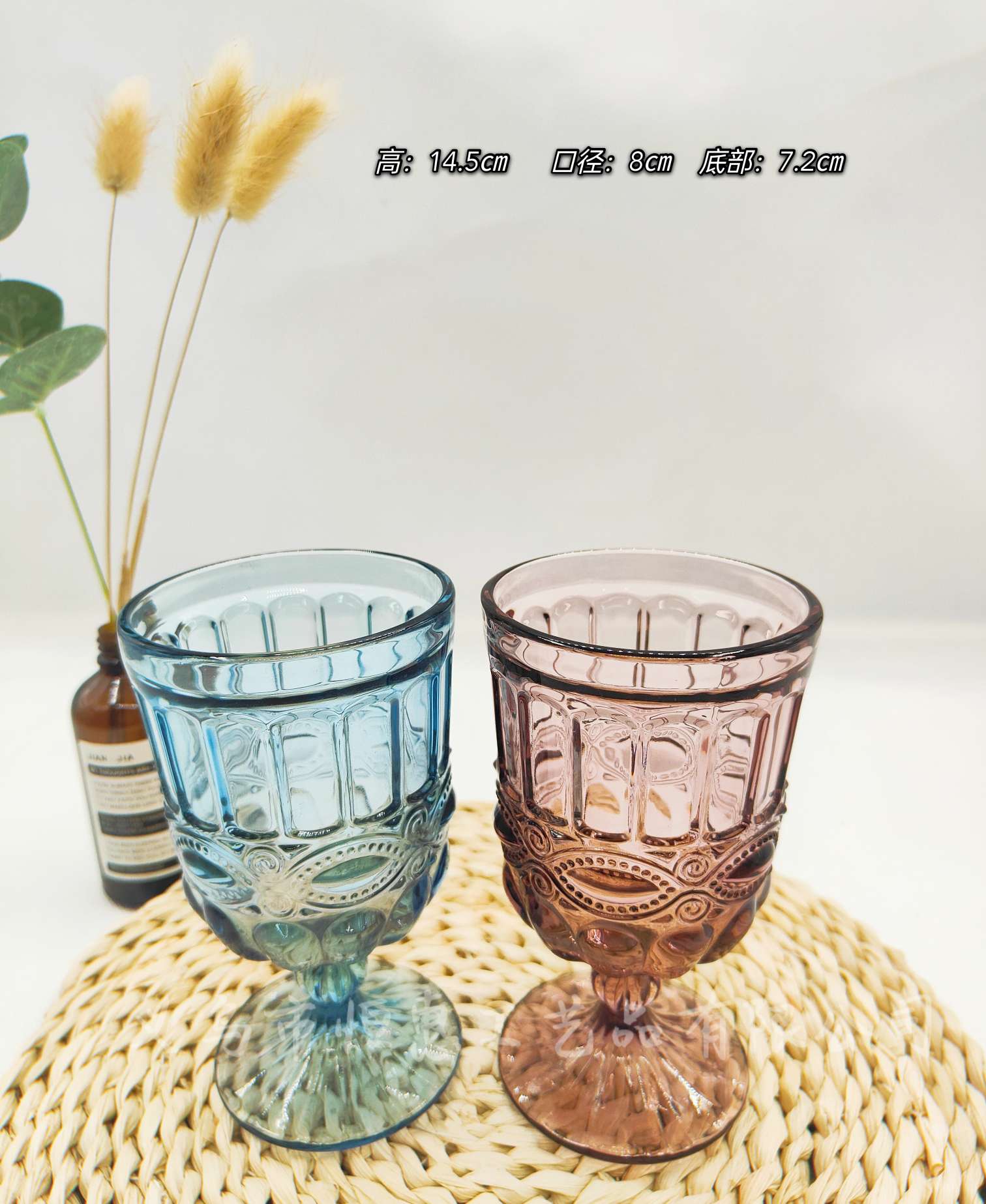 European Elegant Vintage Relief Glass Red Wine Glass Creative Wine Glass Home Thickened Juice Drink Cup Item Picture