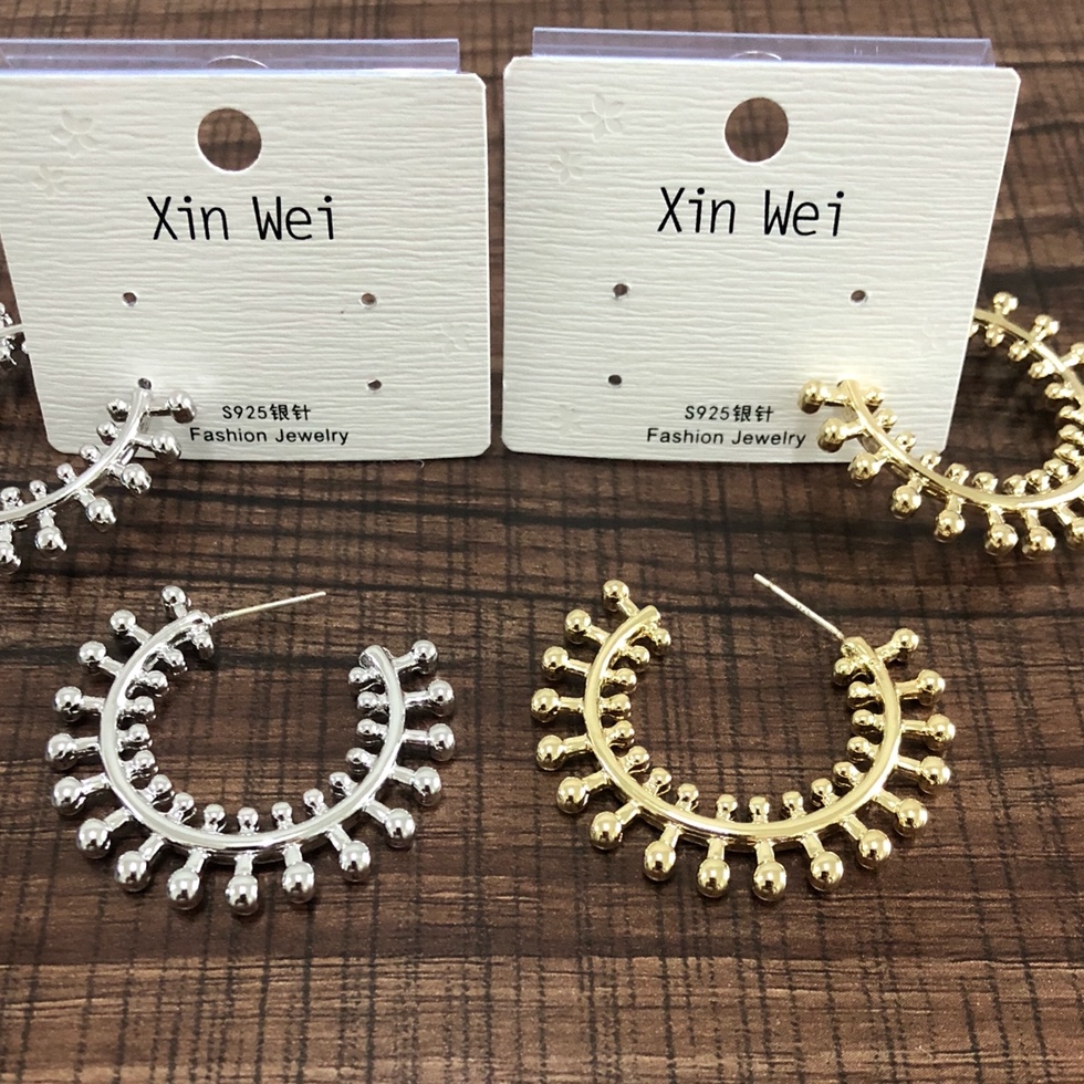个性太阳造型光面时尚个性潮流耳饰女