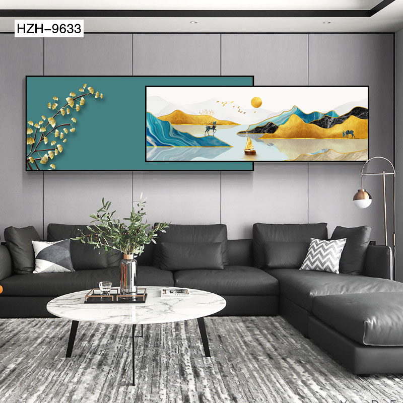 新叠加画房间装饰画现代简约卧室床头挂画横版酒店宾馆背景墙壁画详情图9