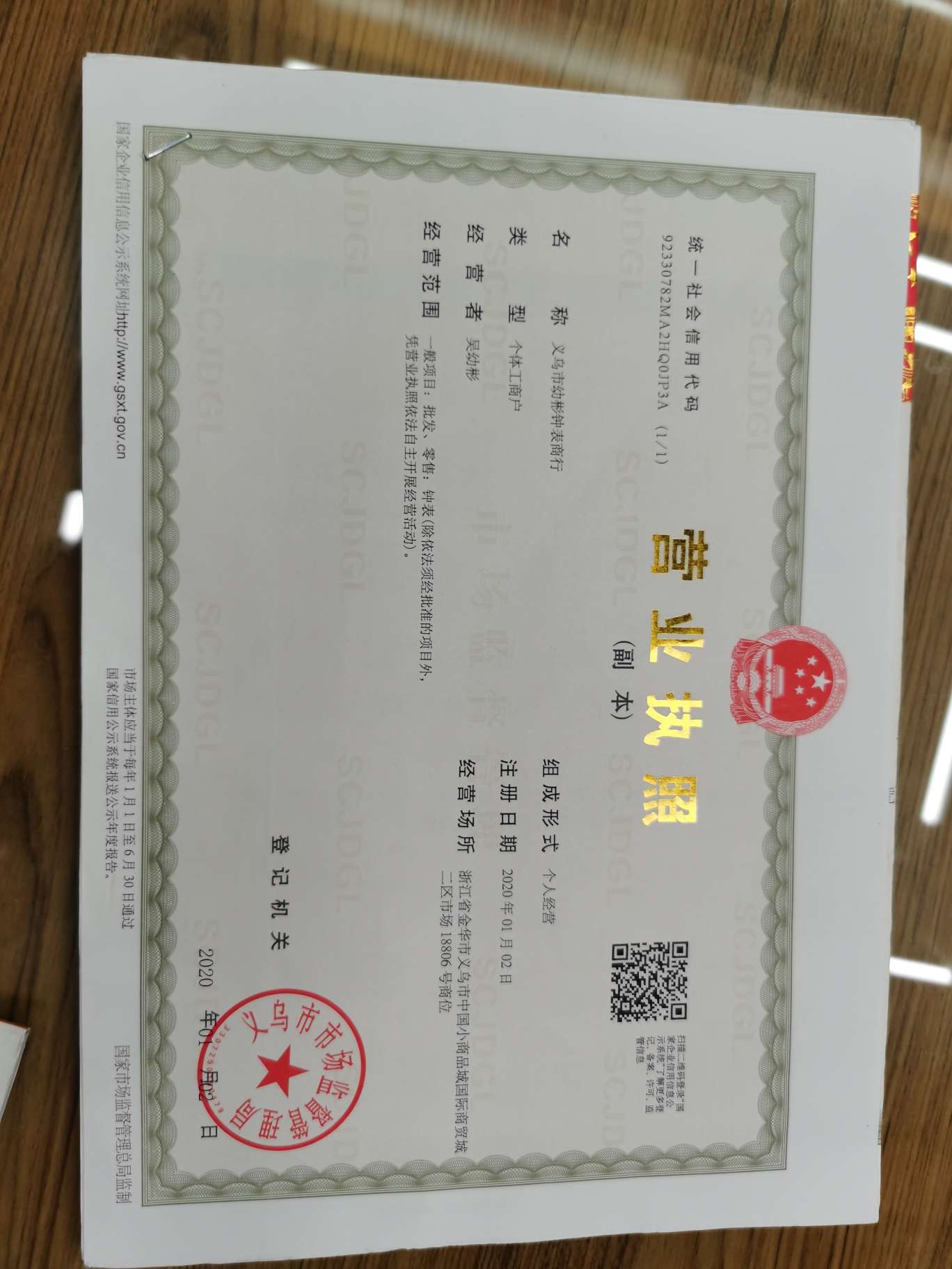 Zhangzhou Borun Watch Co., LTD qualification pic - 1