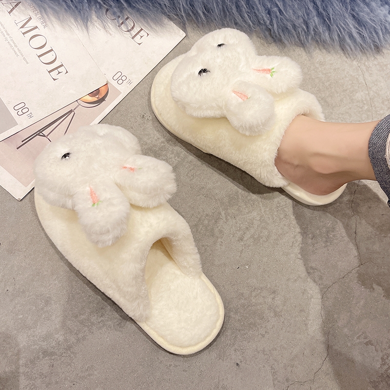 毛绒玩具棉拖鞋女包跟秋冬季新款软底保暖居家防滑毛绒月子6487