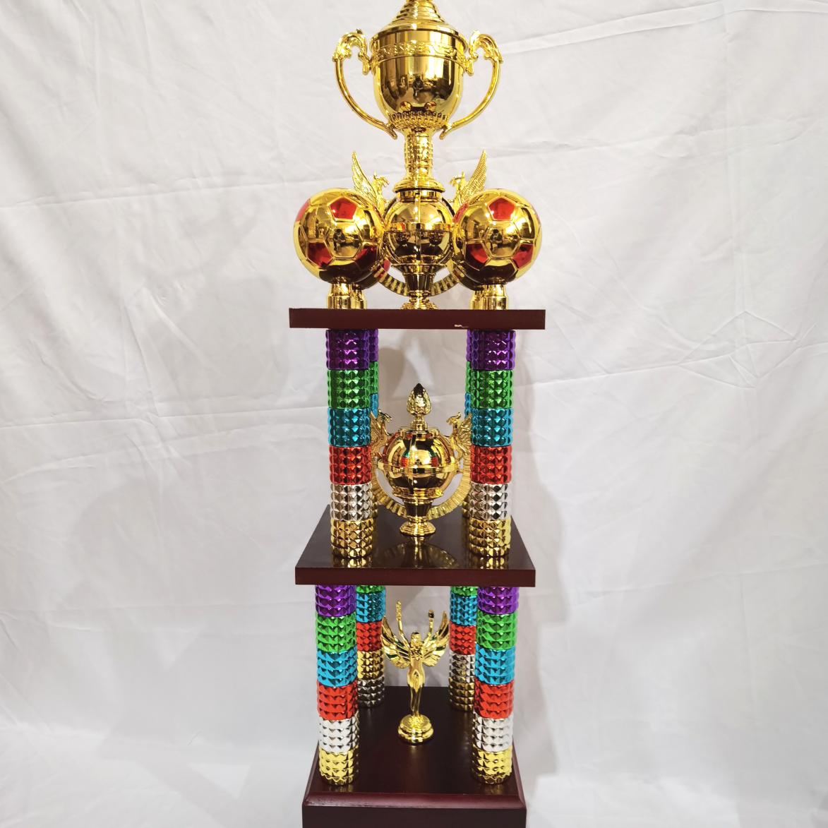 YG-8001-B 二层四柱奖杯 足球奖杯