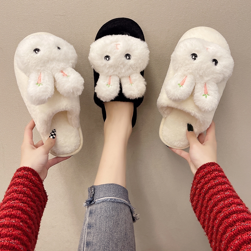 毛绒玩具棉拖鞋女包跟秋冬季新款软底保暖居家防滑毛绒月子17