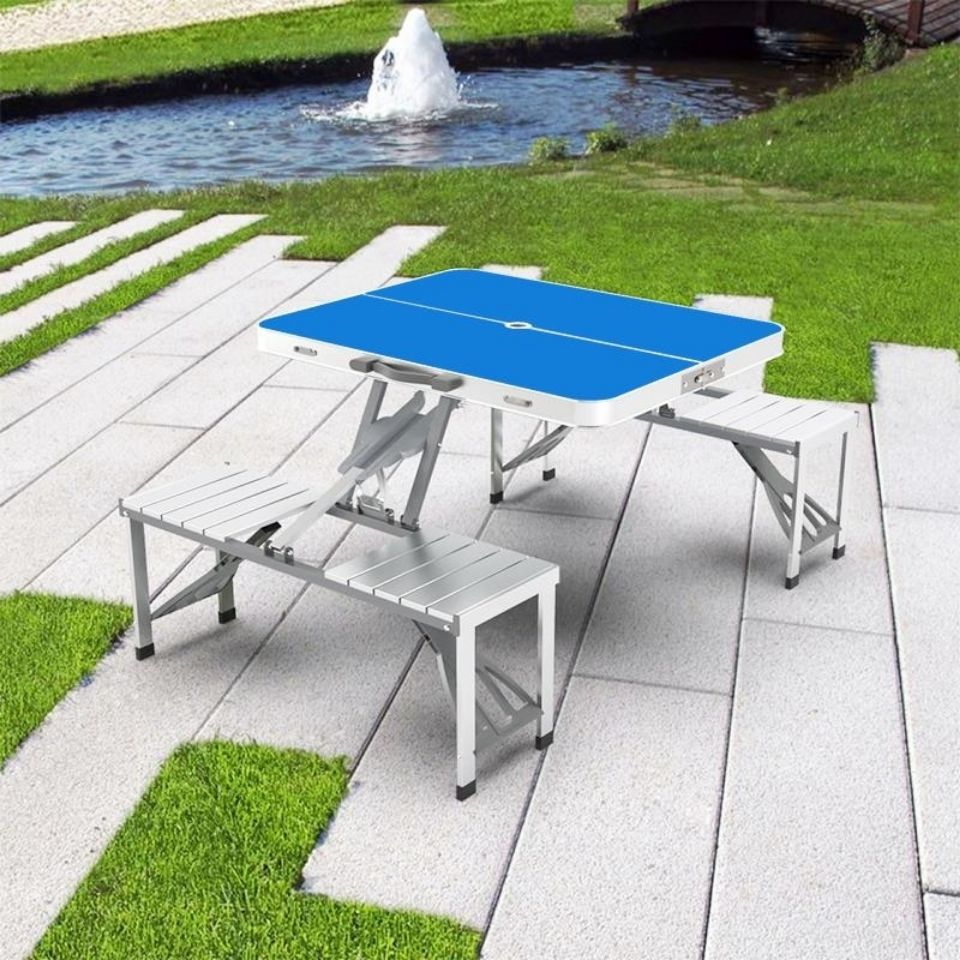 铭华家具厂户外折叠桌椅铝合金连体桌椅野炊桌自驾游便携桌椅广告宣传桌户外展业桌详情图9