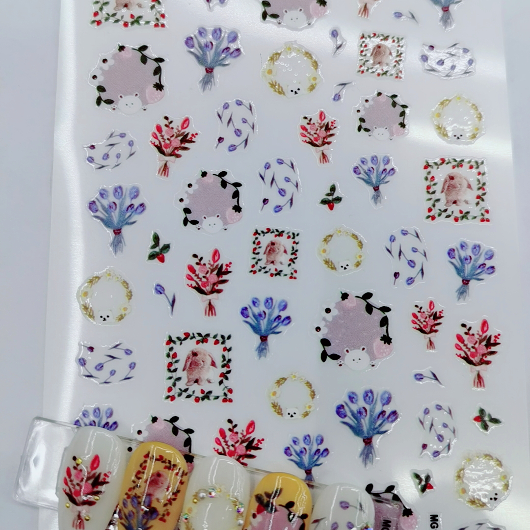 MG工艺ins美甲贴纸背胶指甲贴粘贴性好，真实感强，图案非常的清晰，款式多多，厂家直销薄韧新工艺带胶贴纸款式多