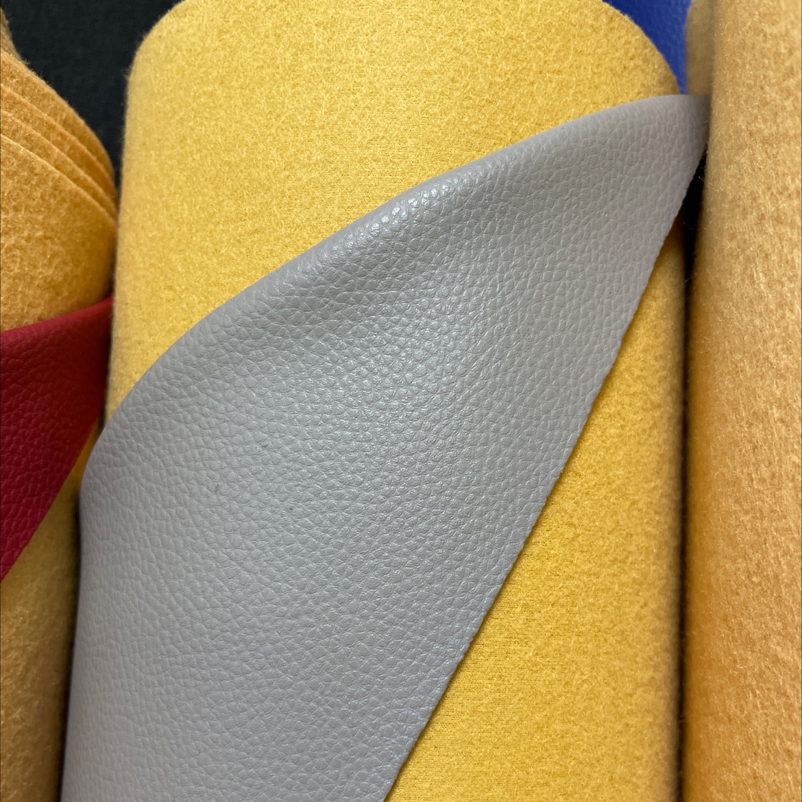 Four Seasons Lychee leather fabric, leather bags, sofas, accessories, soft furnishings, belts, khaki grey sjlz010