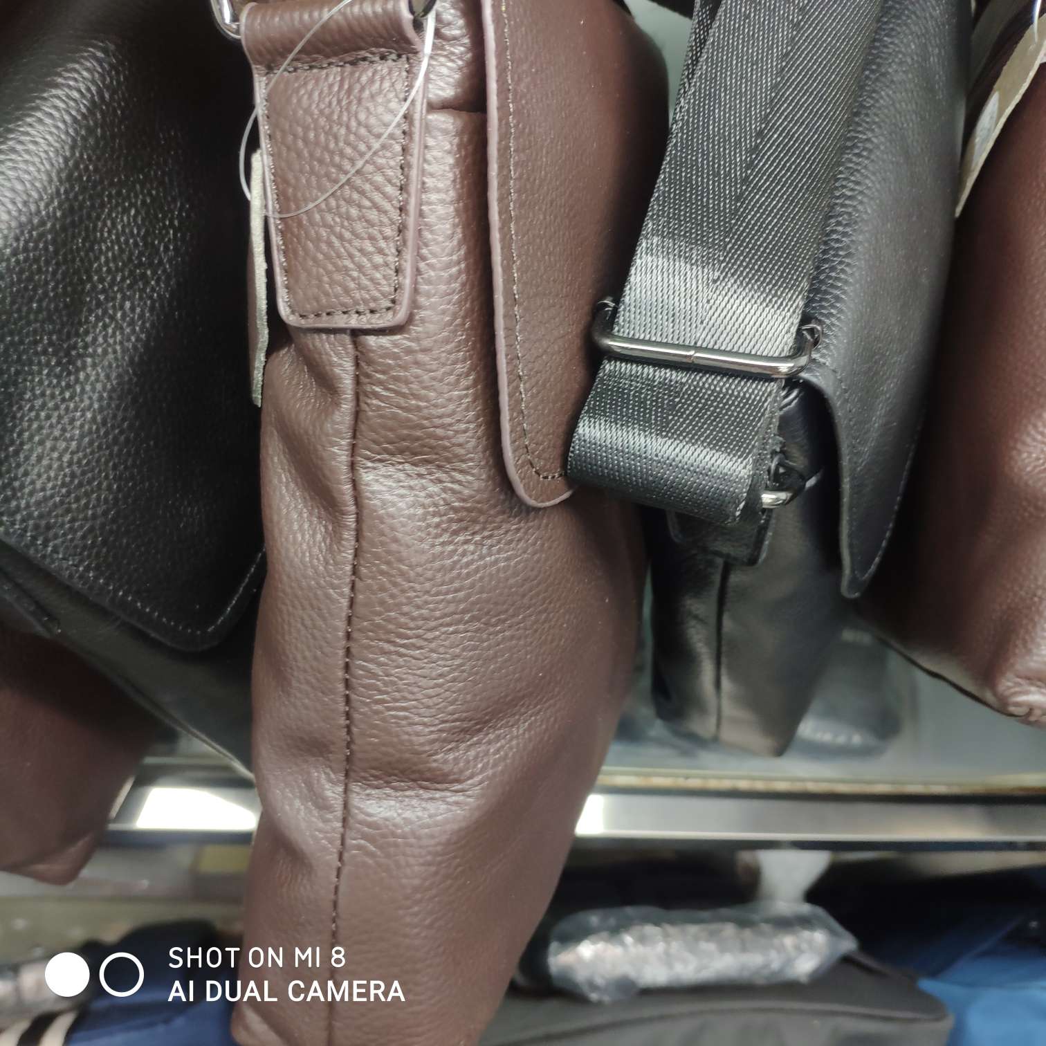 Men's Shoulder Bag Crossbody Bag Business Bag Cowhide details Picture